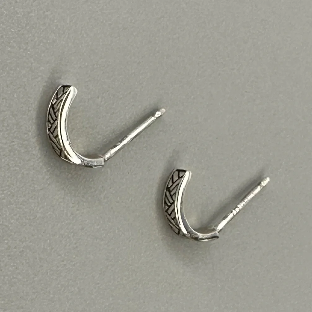 Chic Sterling Silver Tiny Huggie Hoops - Delicate Half Hoop Earrings